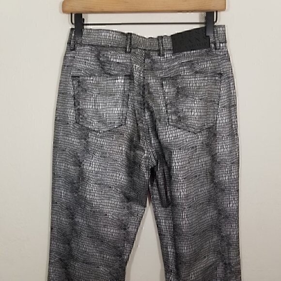 Guess GLAMOUR Print Silver Stretch Jeans Size 28 - Picture 5 of 6